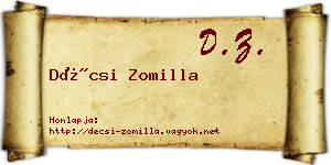 Décsi Zomilla névjegykártya